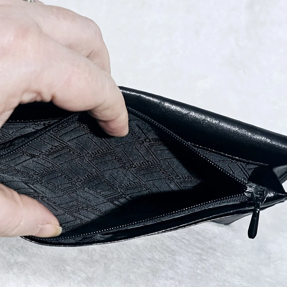 Dunhill Vintage Mens Black Leather Long Coat Wallet